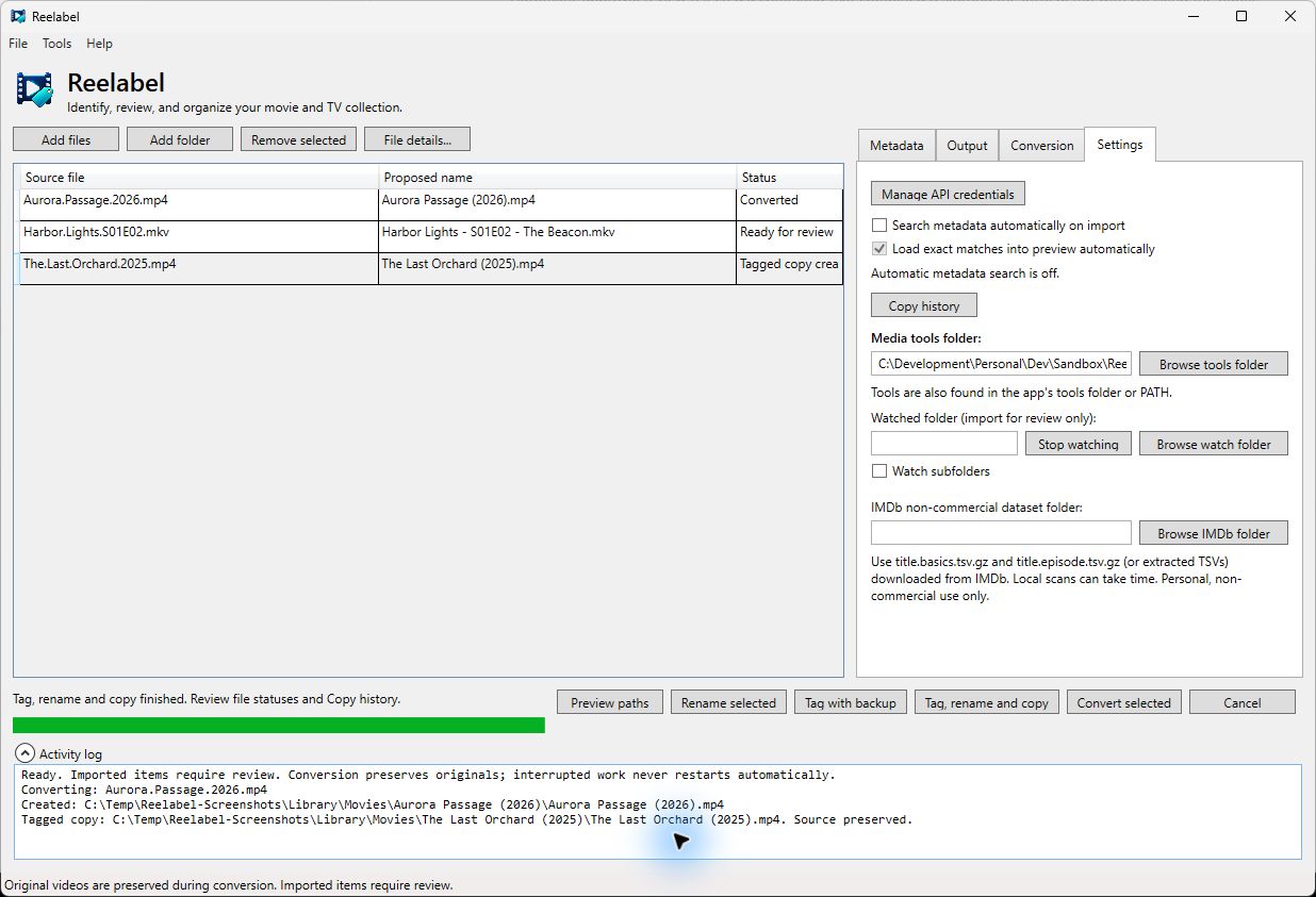 Expanded session activity log