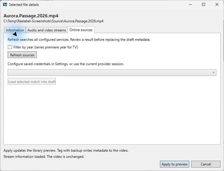 Online sources with no services configured