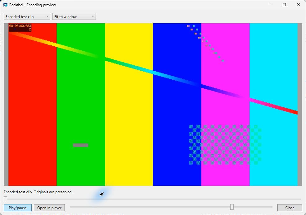 Larger encoded playback preview
